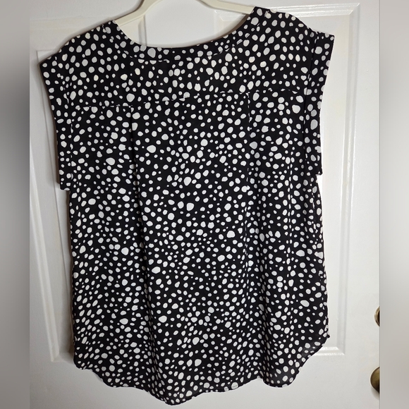 ANN TAYLOR Cap Sleeve Polka Dot Top  Women’s Size Large Petite NWT - Picture 3 of 4
